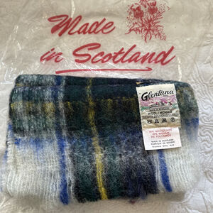 Vtg+ Tag Glentana Scotland Plaid Mohair Wool Scarf Gordon Tartan Men Woman 44”